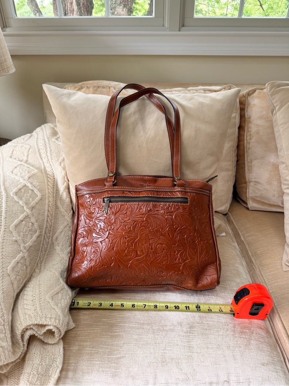Patricia Nash Large Poppy Tote in Florence Brown